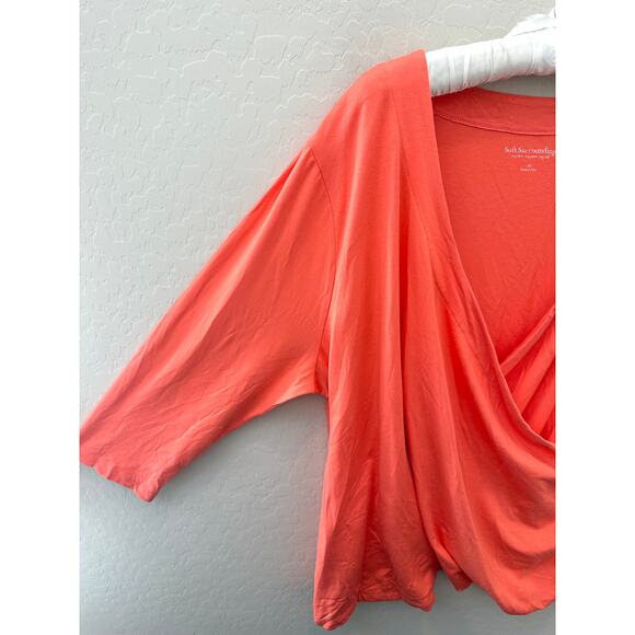 SOFT SURROUNDINGS | Coral Drape Front Top Pima Cotton Modal Blend | Size 3X - Picture 3 of 6